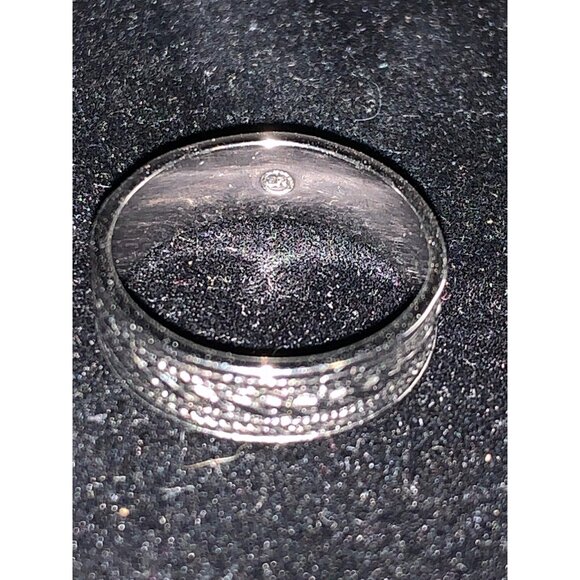 Ornate Silver Tone Band Ring With Braided & Rope Design Signed GR Size 5 (R97) - Picture 5 of 5